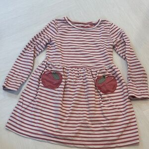 Carter's Red Striped Dress with Apple Pockets size 4T